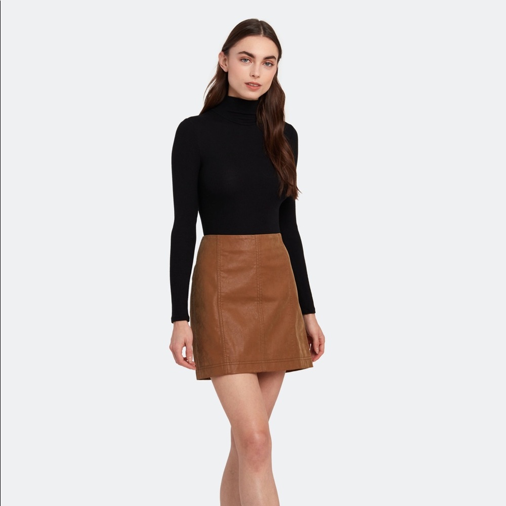 Free People Faux Leather Mini Skirt